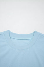 Solid Color Loose Tee Drawstring Shorts 2pcs Outfit Set