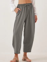 Full Size Drawstring Cropped Jogger Pants Plus Size