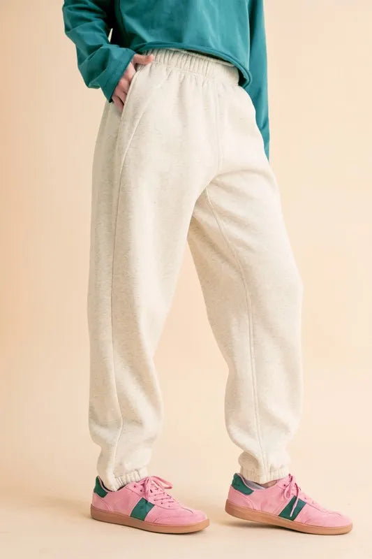 Aemi+Co Drawstring Elastic Waist Joggers - Ladyez