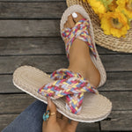 Crisscross Braided Platform Sandals