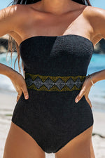 Geometric Tube Sleeveless One-Piece Swimwear - Ladyez