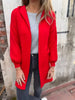 Full Size Open Front Drop Shoulder Hooded Cardigan Plus Size