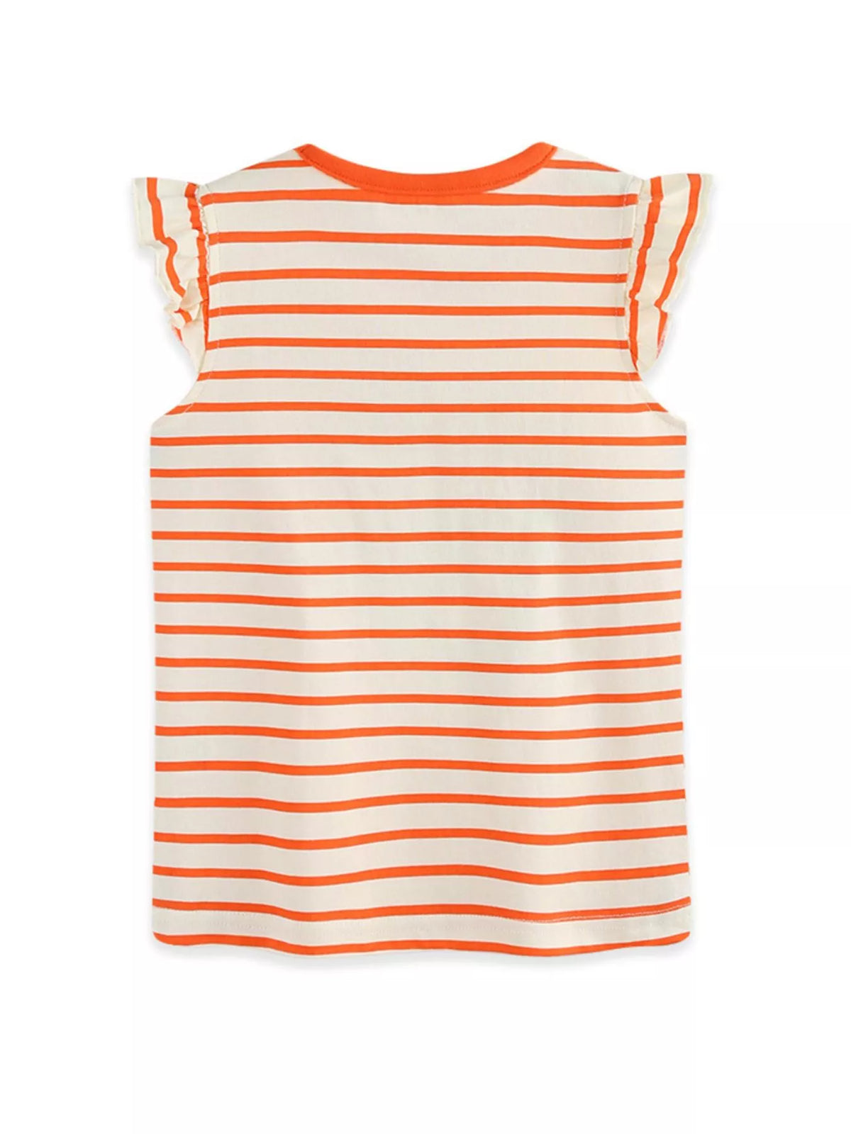 Children's Striped Fruit Print Ruffle Sleeve Tee
