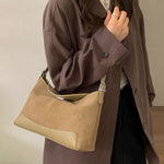 Suede Crossbody Bag with Adjustable Strap