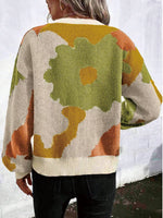 Floral Pattern Round Neck Sweater