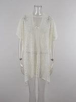Angel Wings Cutout V-Neck Cover-Up with Tassel - Ladyez