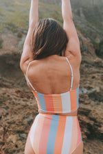 Square Neck Color Block Swim Set - Ladyez