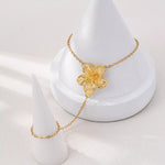 18K Gold-Plated Chain Flower Bracelet
