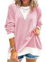 Two-Tone Ribbed Knit Sweatshirt
