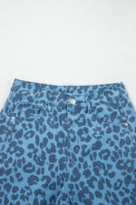 Leopard Print Barrel Leg Jeans