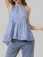 Striped Halter Neck Cami