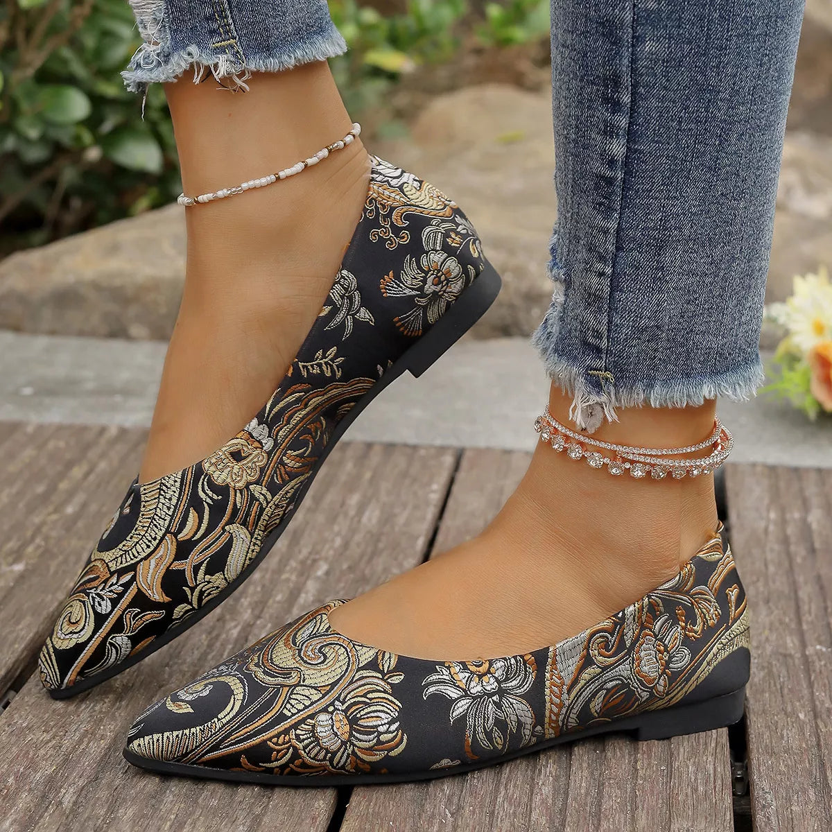 Point Toe Flats Slip-Ons