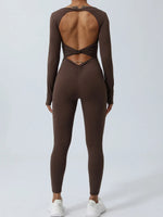 Twisted Backless Long Sleeve Jumpsuit - Ladyez