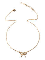 Zircon Bow Pendant Necklace