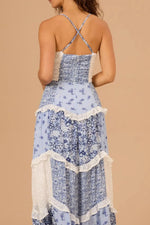 Floral Lace Trim Maxi Cami Dress - Ladyez