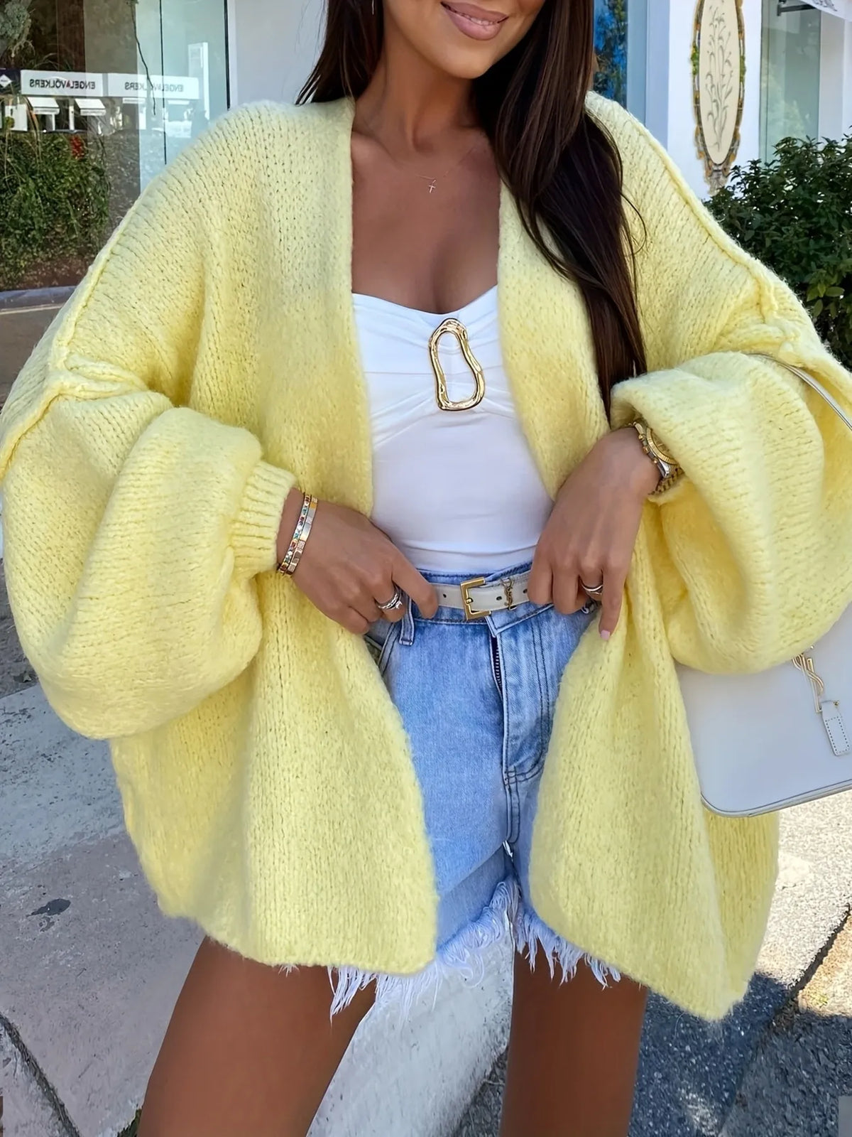 Open Front Long Sleeve Cardigan