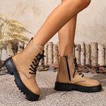 Lace-Up Ankle Combat Boots