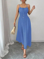 Smocked Spaghetti Strap Midi Dress