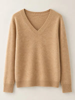 V-Neck Solid Color Sweater