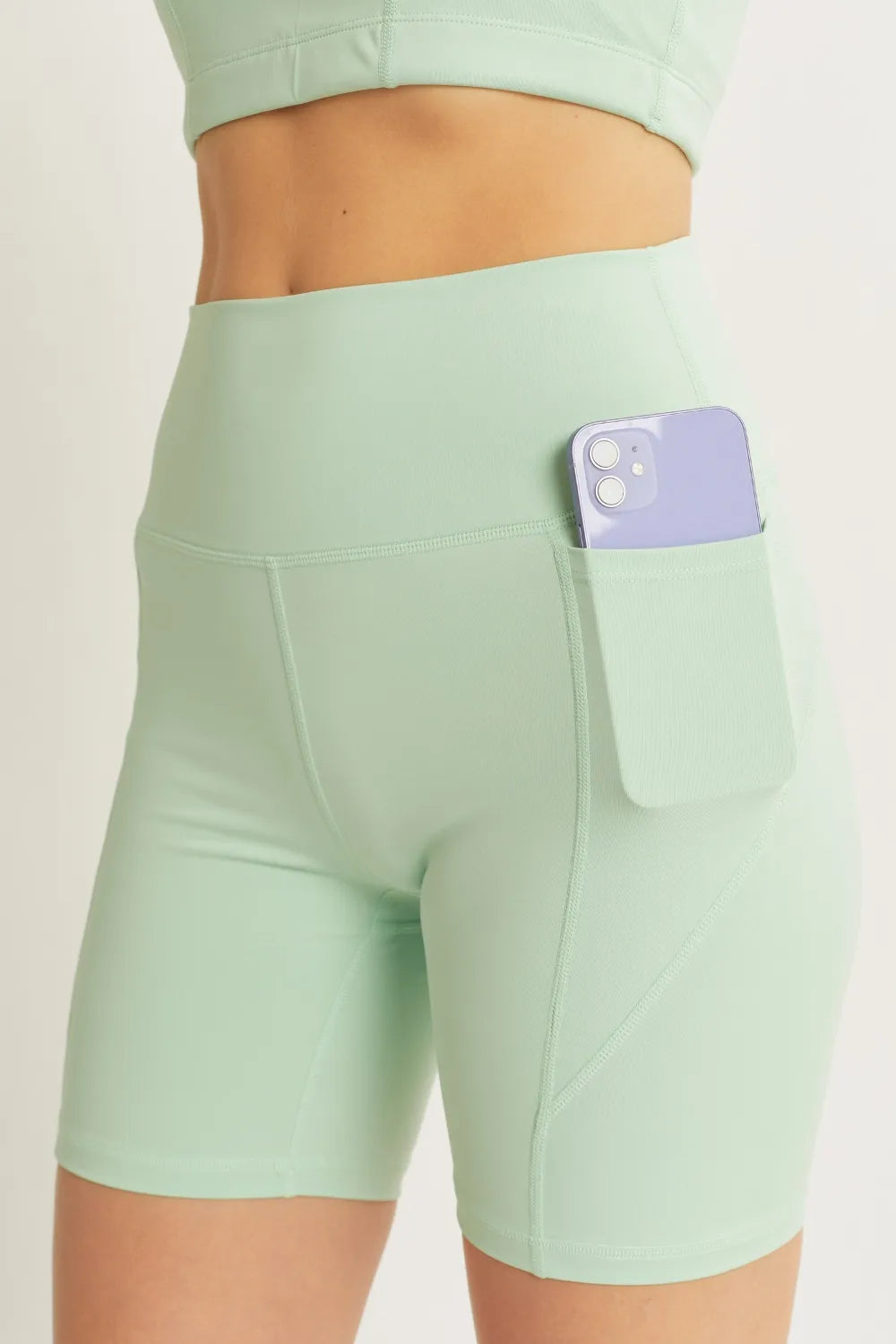 Love Tree High Waist Seam Detail Active Shorts - Ladyez