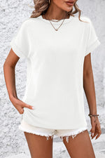 Mandy Striped Round Neck Short Sleeve T-Shirt - Ladyez