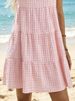 Textured Sleeveless Tiered Mini Dress
