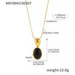 18K Gold-Plated Stainless Steel Necklace with Teardrop Pendant