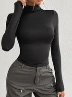 Devine Mock Neck Long Sleeve T-Shirt - Ladyez