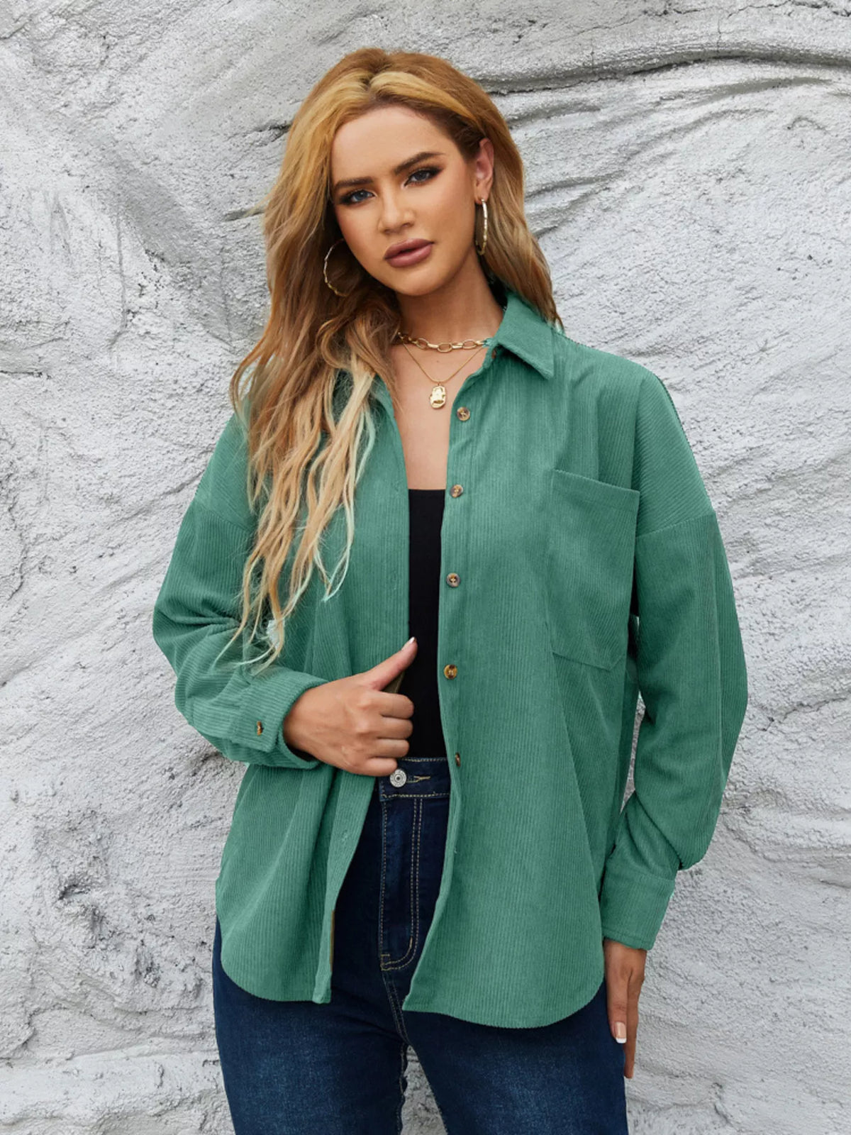 Corduroy Button-Up Shirt
