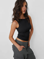 Solid Round Neck Tank - Ladyez
