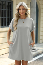 Florira Short Sleeve Mini Dress with Pockets - Ladyez