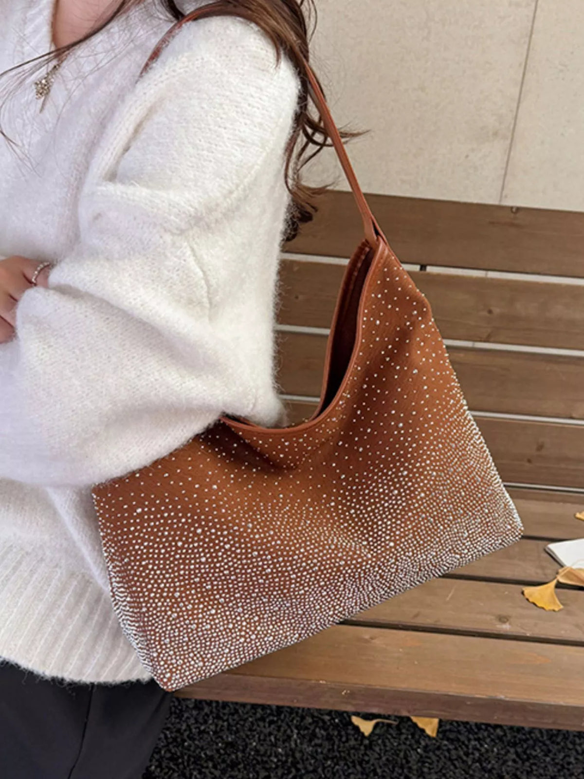Sparkling Rhinestone Hobo Shoulder Bag