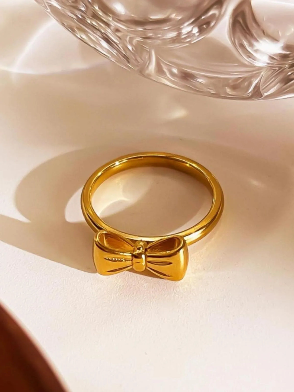 18K Gold-Plated Bow Knot Ring - Ladyez