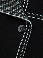 Contrast Trim Button up Sweater Cardigan