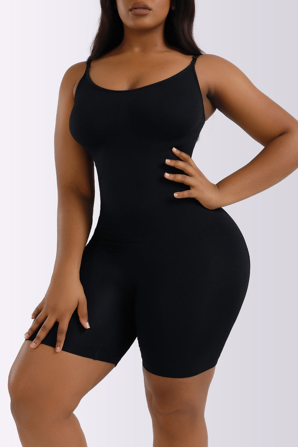 Full Size Spaghetti Strap Shaping Romper - Ladyez
