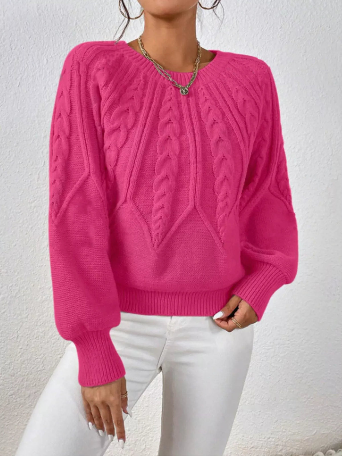 Cable Knit Long Sleeve Sweater