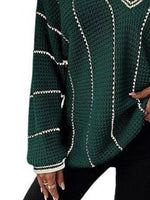 Full Size V-Neck Textured Knit Sweater Plus Size