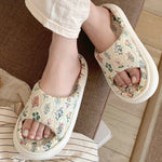 Open Toe Platform Slippers - Ladyez