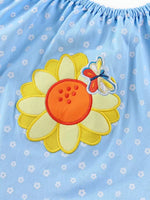 Children's Embroidered Floral Short Sleeve Dress