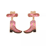 Rhinestone Boot Dangle Earrings