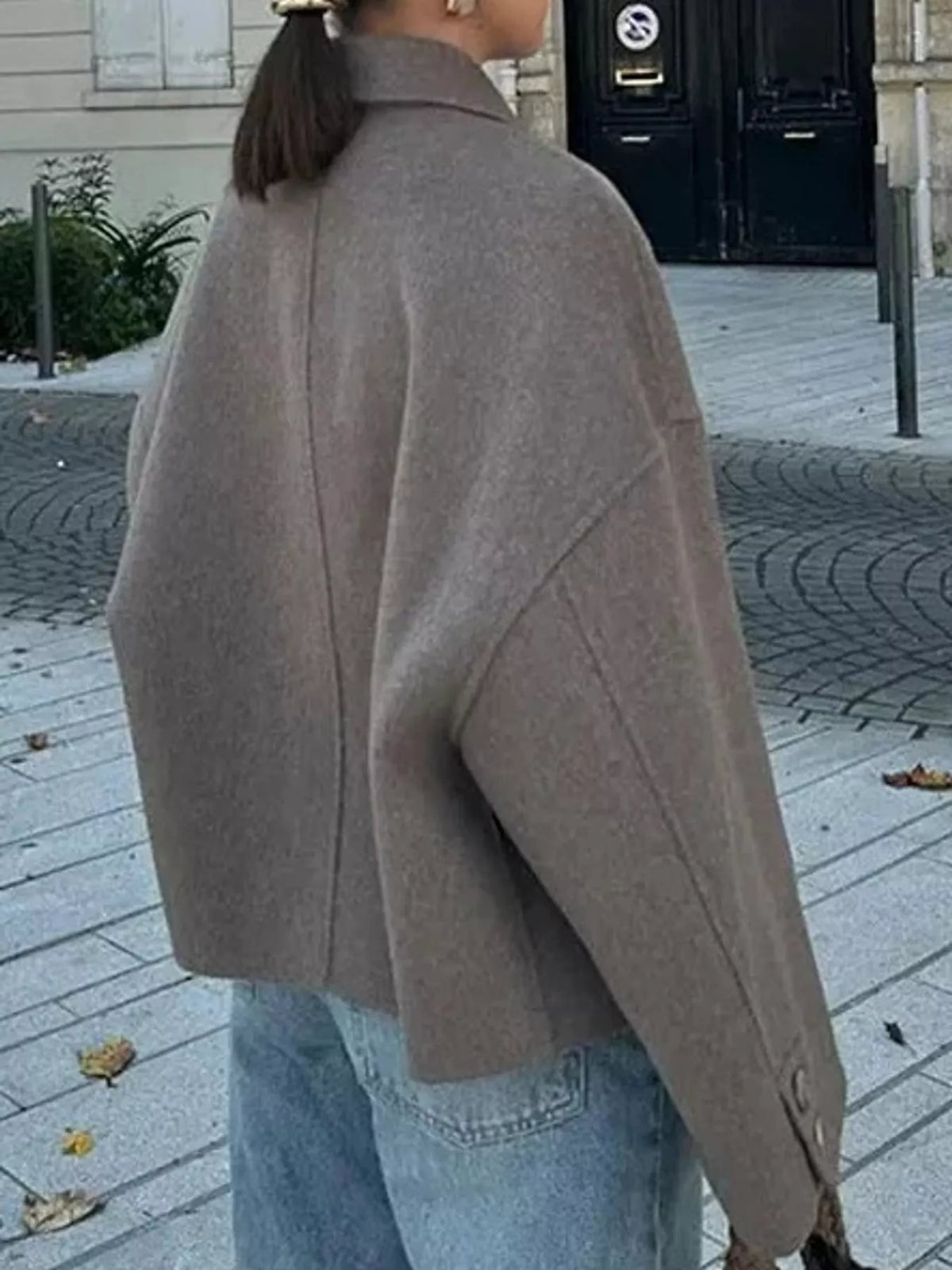 Button-Up Dropped Shoulder Outerwear
