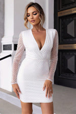 Cutout Sequin Mesh Mini Dress - Ladyez
