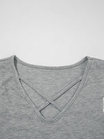 Lace Trim Cross-Front V-Neck Tank Top