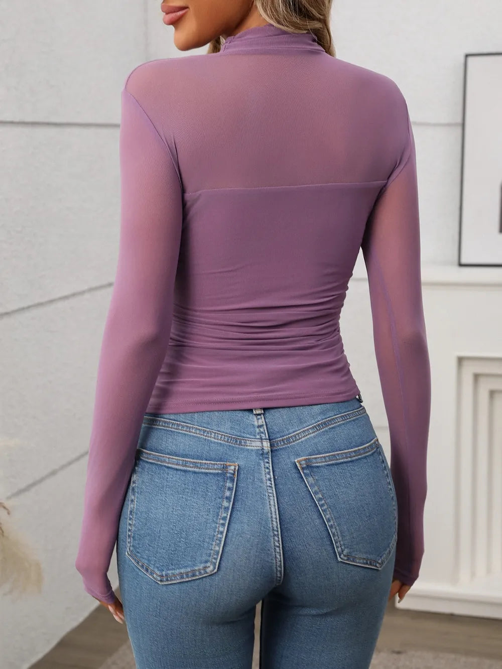 Mock Neck Long Sleeve Top