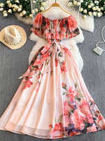 Floral Off-Shoulder A-Line Dress