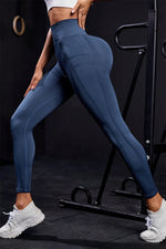Wide Waistband High Waist Active Leggings - Ladyez