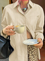 Oversized Striped Button-Down Shirt