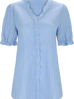 Full Size Lace Detail V-Neck Blouse Plus Size