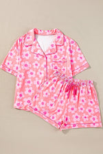 Pocketed Flower Half Sleeve Top and Shorts Lounge Set - Ladyez
