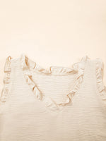 Texture Ruffle Trim V-Neck Tank Top - Ladyez